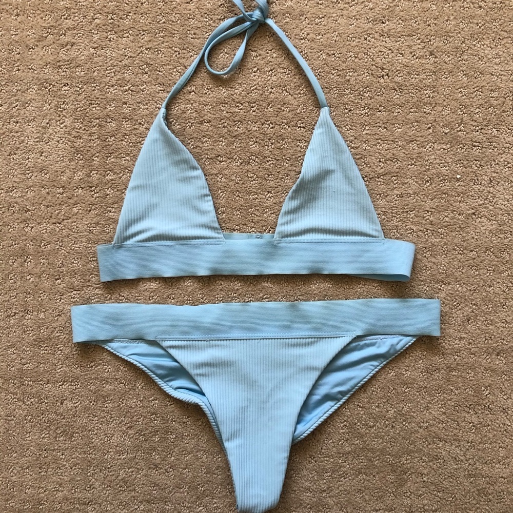 Frankie’s bikinis Wyatt set in powder blue